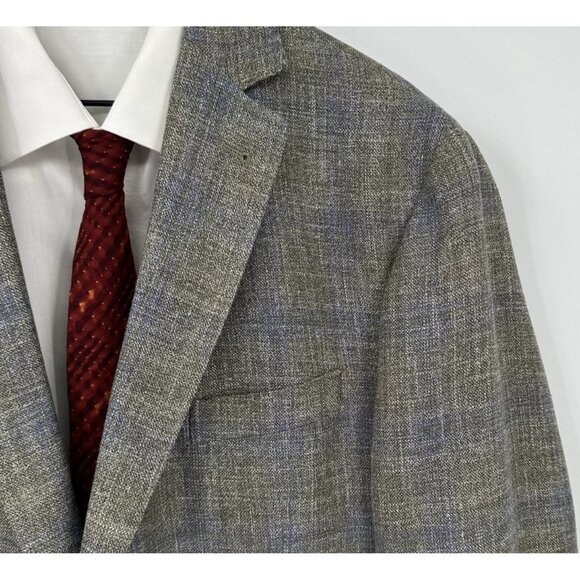 JOSEPH ABBOUD HERITAGE jacket blazer sport coat plaid wool silk linen 46R - Picture 1 of 10